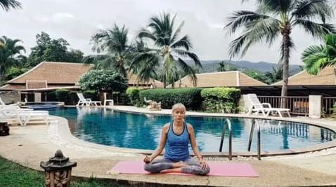 Morning exercises at the "Benefits of one cup of coffee" marathon