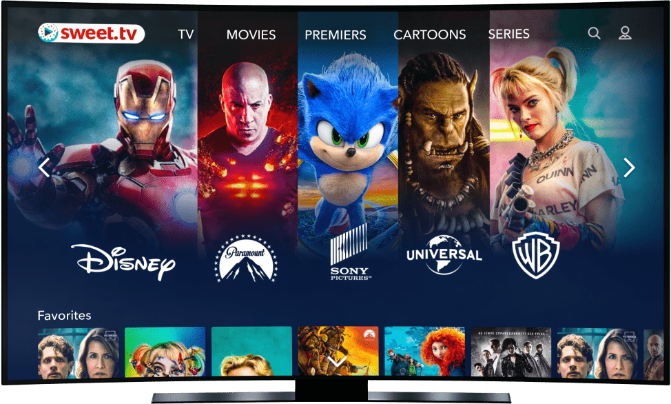Hollywood movie studios on SWEET.TV